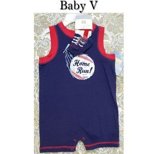 Baby V Sleeveless Home Run Outfit & Socks Set Size 9 Months NWT🦋